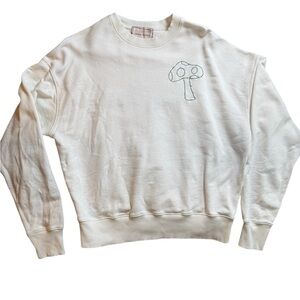 Lingua Franca Mushroom Embroidered Crewneck Sweatshirt